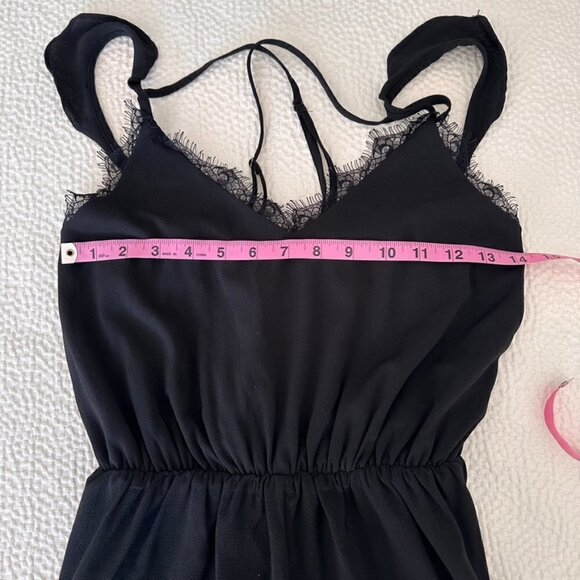 Francesca's Miami Black Lace Shorts Romper Sz XS - Picture 12 of 13
